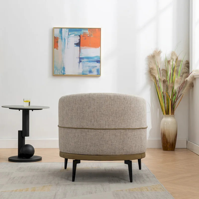 Fauteuil crapaud bicolore, Vert Moutarde / Orange Brûlé, 1 place