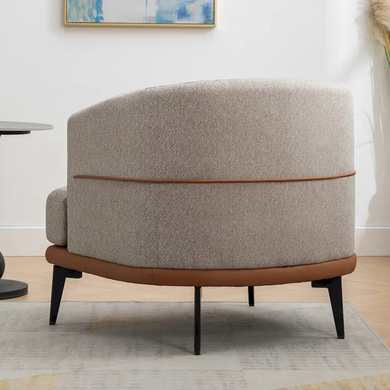Fauteuil crapaud bicolore, Vert Moutarde / Orange Brûlé, 1 place