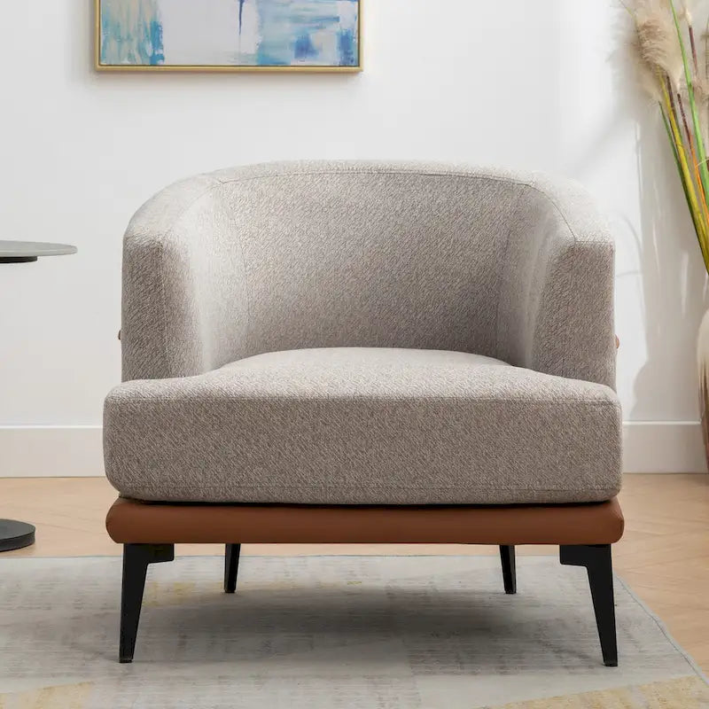 Fauteuil crapaud bicolore, Vert Moutarde / Orange Brûlé, 1 place