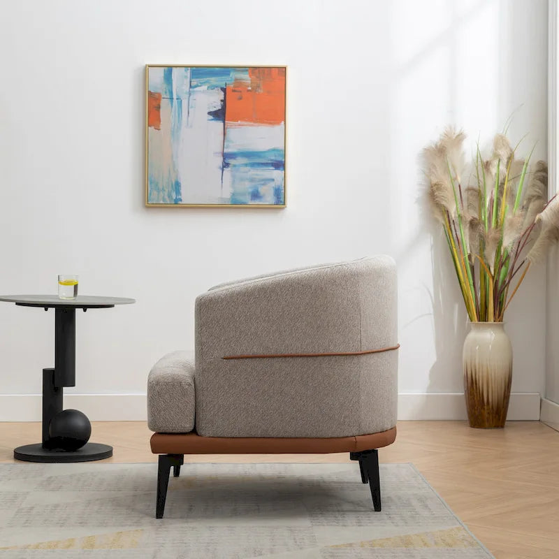 Fauteuil crapaud bicolore, Vert Moutarde / Orange Brûlé, 1 place