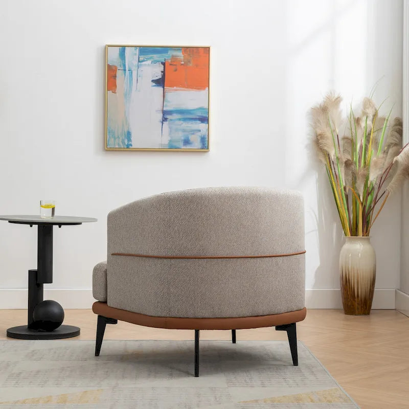 Fauteuil crapaud bicolore, Vert Moutarde / Orange Brûlé, 1 place