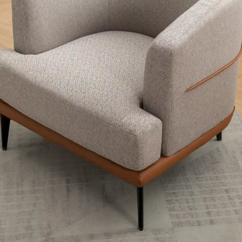 Fauteuil crapaud bicolore, Vert Moutarde / Orange Brûlé, 1 place