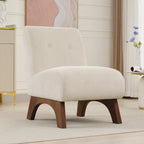 Fauteuil d'appoint sans accoudoirs en velours côtelé – Blanc Crème / Bleu Profond / Jaune Clair de Lune / Gris Signal, Assise simple