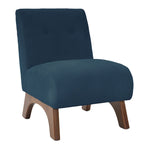 Fauteuil d'appoint sans accoudoirs en velours côtelé – Blanc Crème / Bleu Profond / Jaune Clair de Lune / Gris Signal, Assise simple