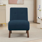 Fauteuil d'appoint sans accoudoirs en velours côtelé – Blanc Crème / Bleu Profond / Jaune Clair de Lune / Gris Signal, Assise simple