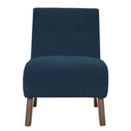 Fauteuil d'appoint sans accoudoirs en velours côtelé – Blanc Crème / Bleu Profond / Jaune Clair de Lune / Gris Signal, Assise simple
