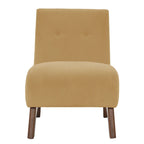 Fauteuil d'appoint sans accoudoirs en velours côtelé – Blanc Crème / Bleu Profond / Jaune Clair de Lune / Gris Signal, Assise simple