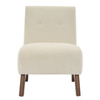 Fauteuil d'appoint sans accoudoirs en velours côtelé – Blanc Crème / Bleu Profond / Jaune Clair de Lune / Gris Signal, Assise simple