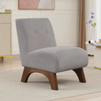 Fauteuil d'appoint sans accoudoirs en velours côtelé – Blanc Crème / Bleu Profond / Jaune Clair de Lune / Gris Signal, Assise simple