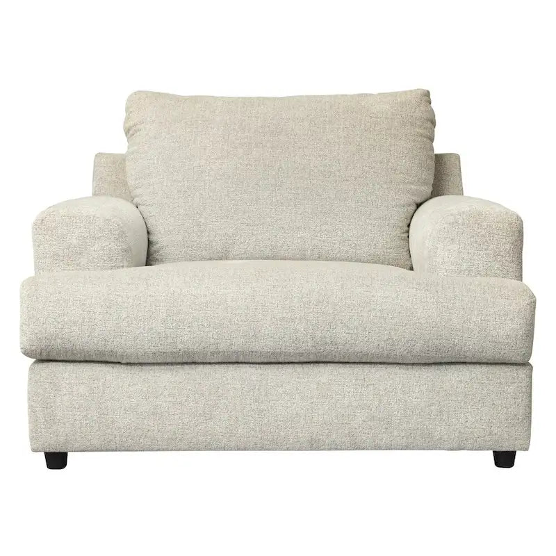 Fauteuil et demi en polyester gris clair, assise en T, 1 place
