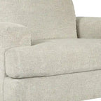 Fauteuil et demi en polyester gris clair, assise en T, 1 place