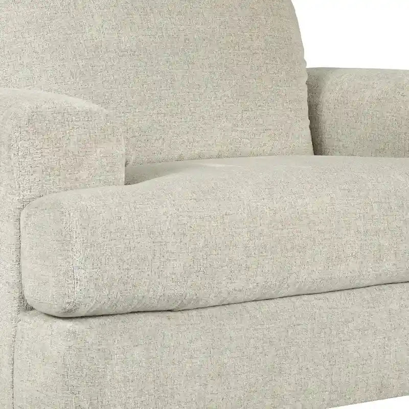 Fauteuil et demi en polyester gris clair, assise en T, 1 place