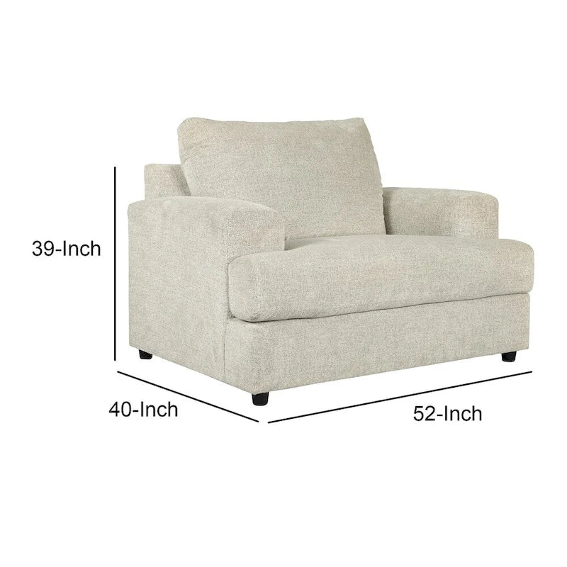 Fauteuil et demi en polyester gris clair, assise en T, 1 place