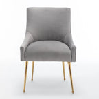 Chaises de salle à manger sans accoudoirs, revêtues de velours, lot de 4 – Gris / Noir / Bleu marine / Vert / Beige