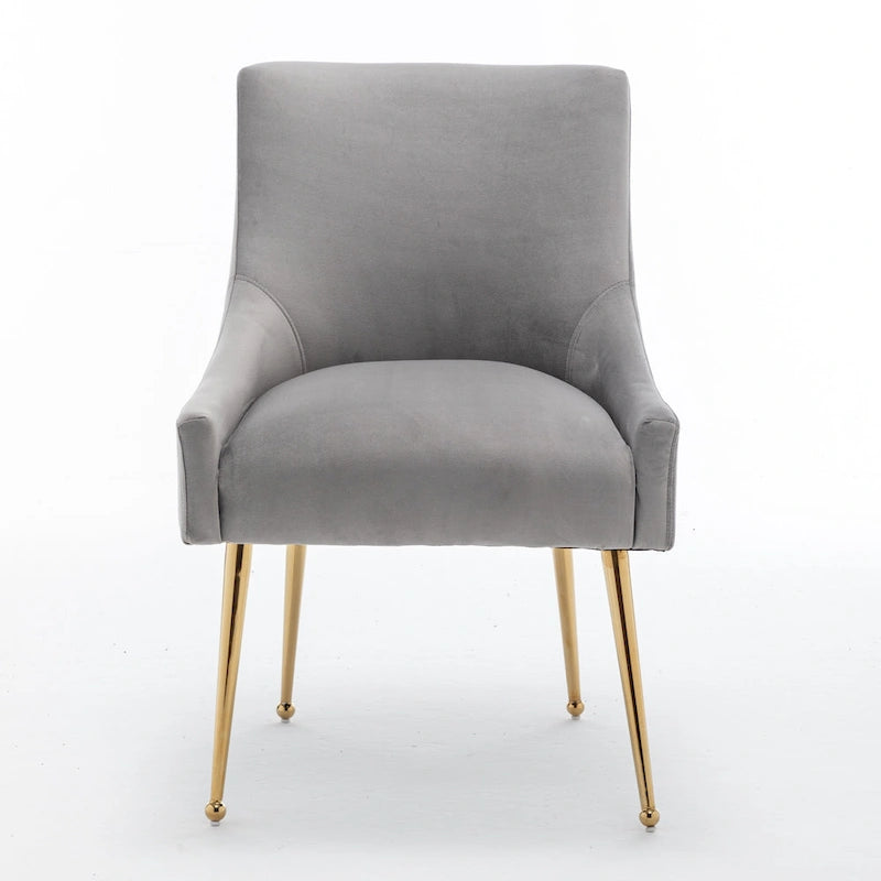Chaises de salle à manger sans accoudoirs, revêtues de velours, lot de 4 – Gris / Noir / Bleu marine / Vert / Beige