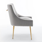 Chaises de salle à manger sans accoudoirs, revêtues de velours, lot de 4 – Gris / Noir / Bleu marine / Vert / Beige