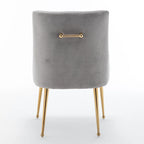 Chaises de salle à manger sans accoudoirs, revêtues de velours, lot de 4 – Gris / Noir / Bleu marine / Vert / Beige