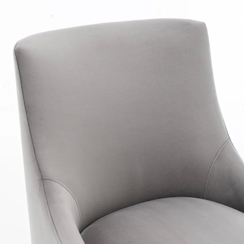 Chaises de salle à manger sans accoudoirs, revêtues de velours, lot de 4 – Gris / Noir / Bleu marine / Vert / Beige
