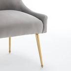 Chaises de salle à manger sans accoudoirs, revêtues de velours, lot de 4 – Gris / Noir / Bleu marine / Vert / Beige