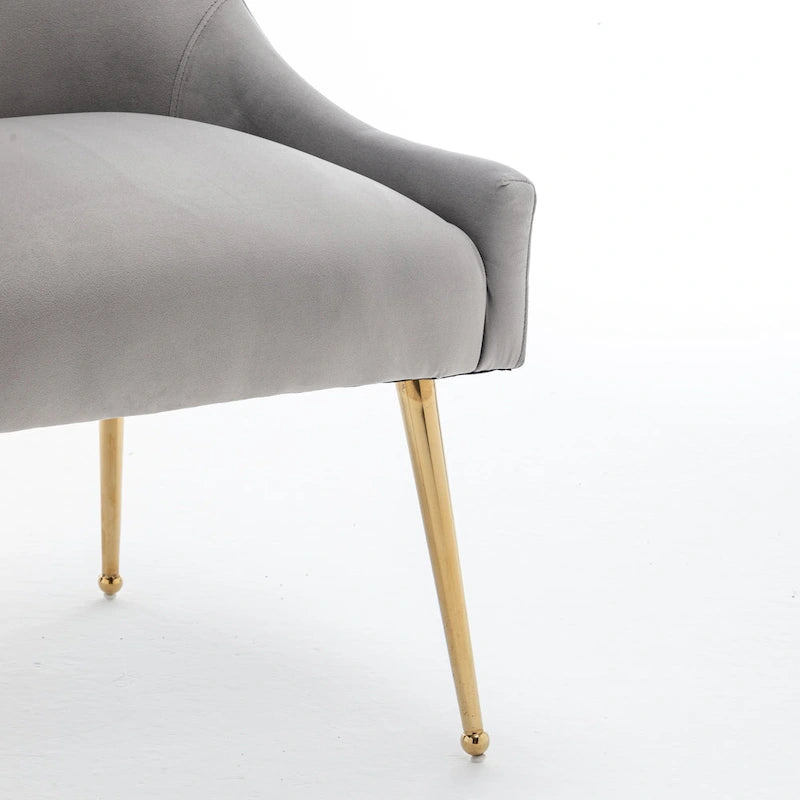 Chaises de salle à manger sans accoudoirs, revêtues de velours, lot de 4 – Gris / Noir / Bleu marine / Vert / Beige