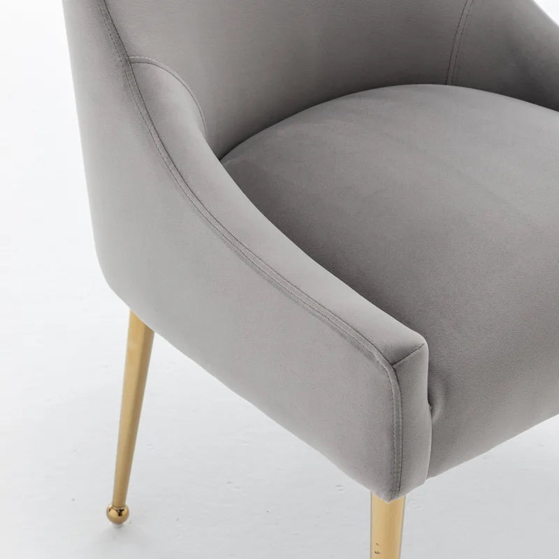 Chaises de salle à manger sans accoudoirs, revêtues de velours, lot de 4 – Gris / Noir / Bleu marine / Vert / Beige