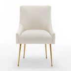 Chaises de salle à manger sans accoudoirs, revêtues de velours, lot de 4 – Gris / Noir / Bleu marine / Vert / Beige