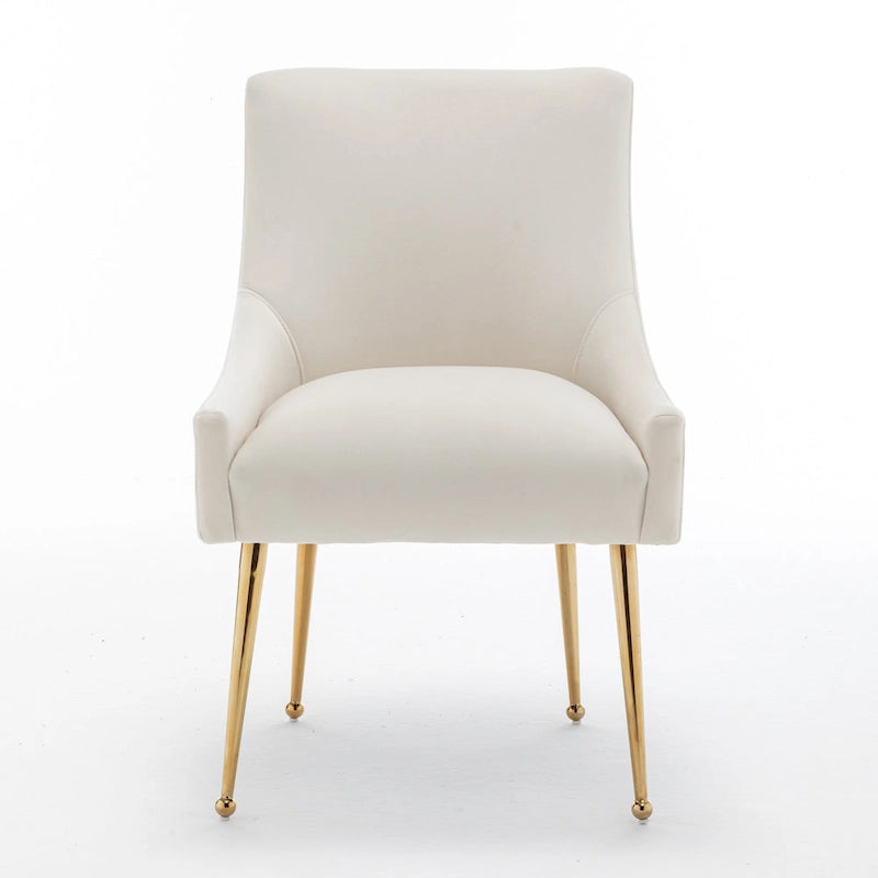 Chaises de salle à manger sans accoudoirs, revêtues de velours, lot de 4 – Gris / Noir / Bleu marine / Vert / Beige