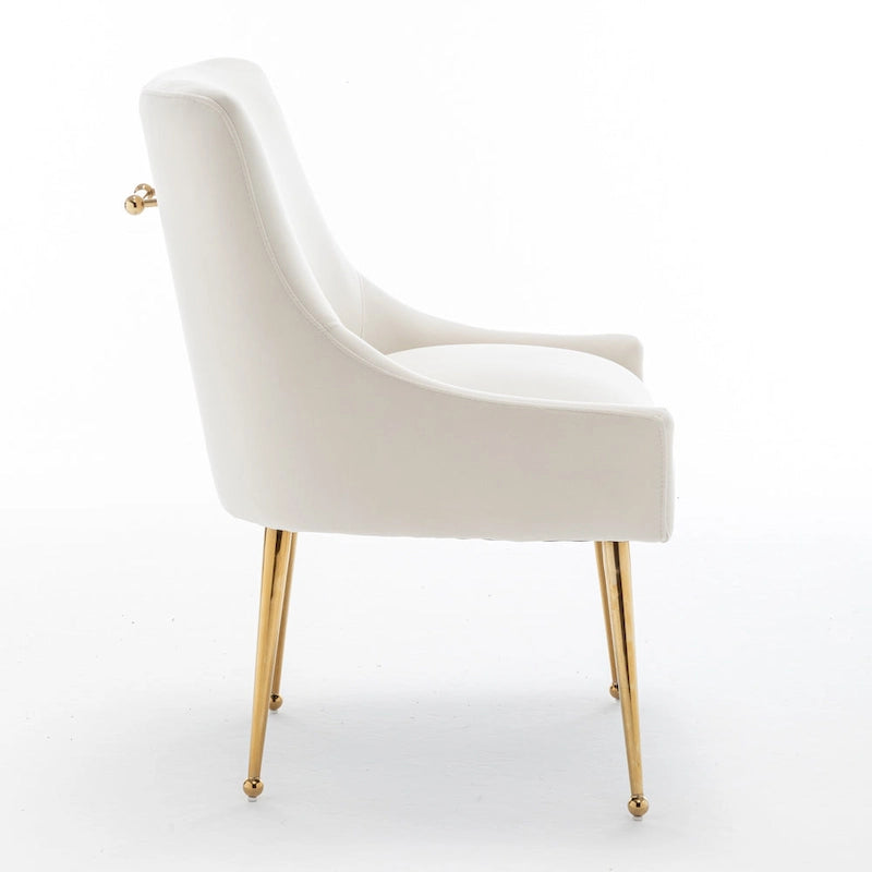 Chaises de salle à manger sans accoudoirs, revêtues de velours, lot de 4 – Gris / Noir / Bleu marine / Vert / Beige
