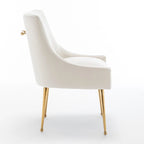 Chaises de salle à manger sans accoudoirs, revêtues de velours, lot de 4 – Gris / Noir / Bleu marine / Vert / Beige