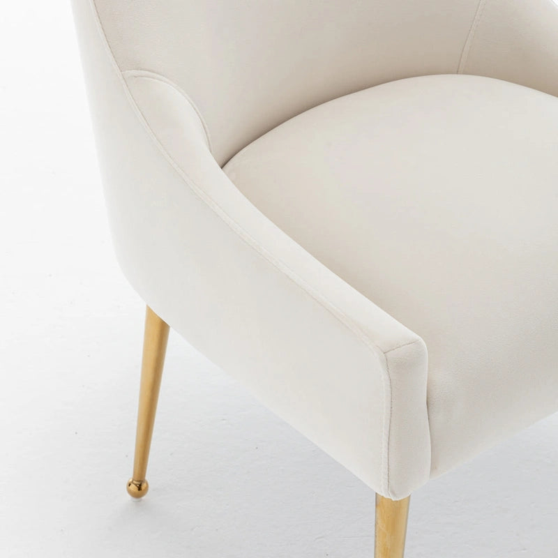 Chaises de salle à manger sans accoudoirs, revêtues de velours, lot de 4 – Gris / Noir / Bleu marine / Vert / Beige