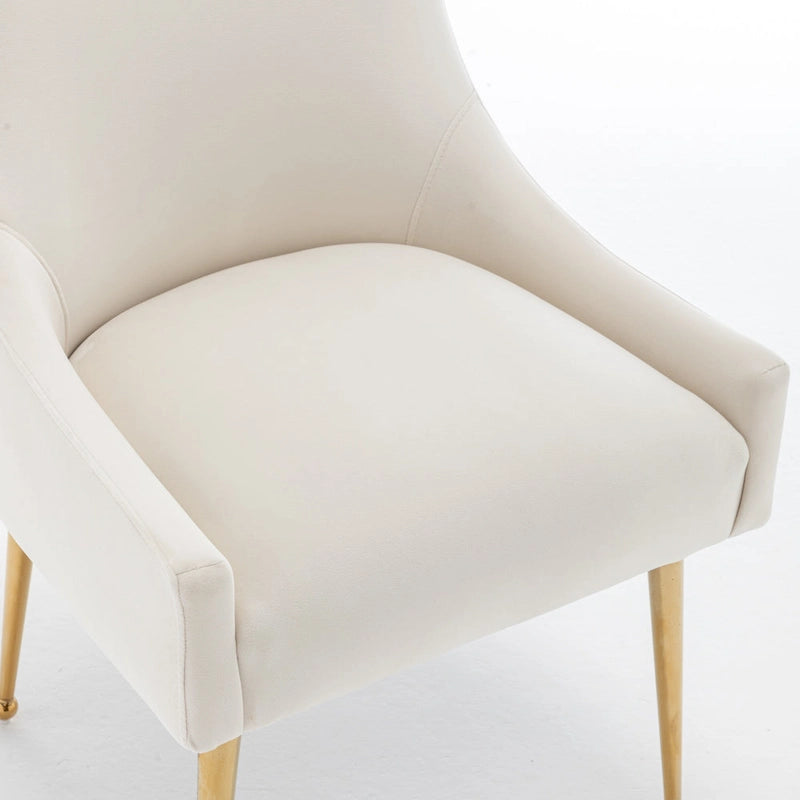 Chaises de salle à manger sans accoudoirs, revêtues de velours, lot de 4 – Gris / Noir / Bleu marine / Vert / Beige