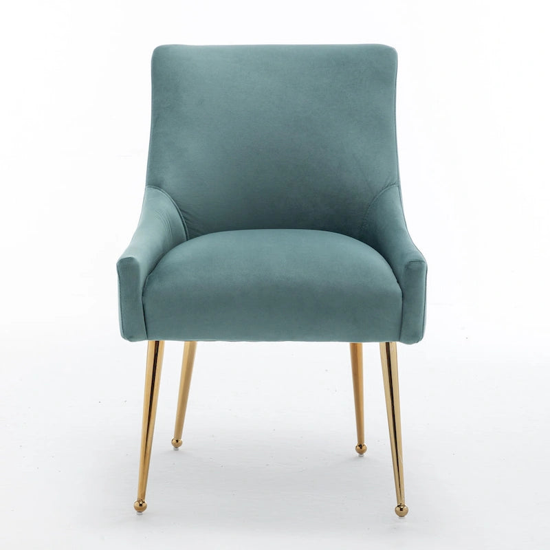 Chaises de salle à manger sans accoudoirs, revêtues de velours, lot de 4 – Gris / Noir / Bleu marine / Vert / Beige