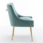 Chaises de salle à manger sans accoudoirs, revêtues de velours, lot de 4 – Gris / Noir / Bleu marine / Vert / Beige