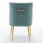 Chaises de salle à manger sans accoudoirs, revêtues de velours, lot de 4 – Gris / Noir / Bleu marine / Vert / Beige