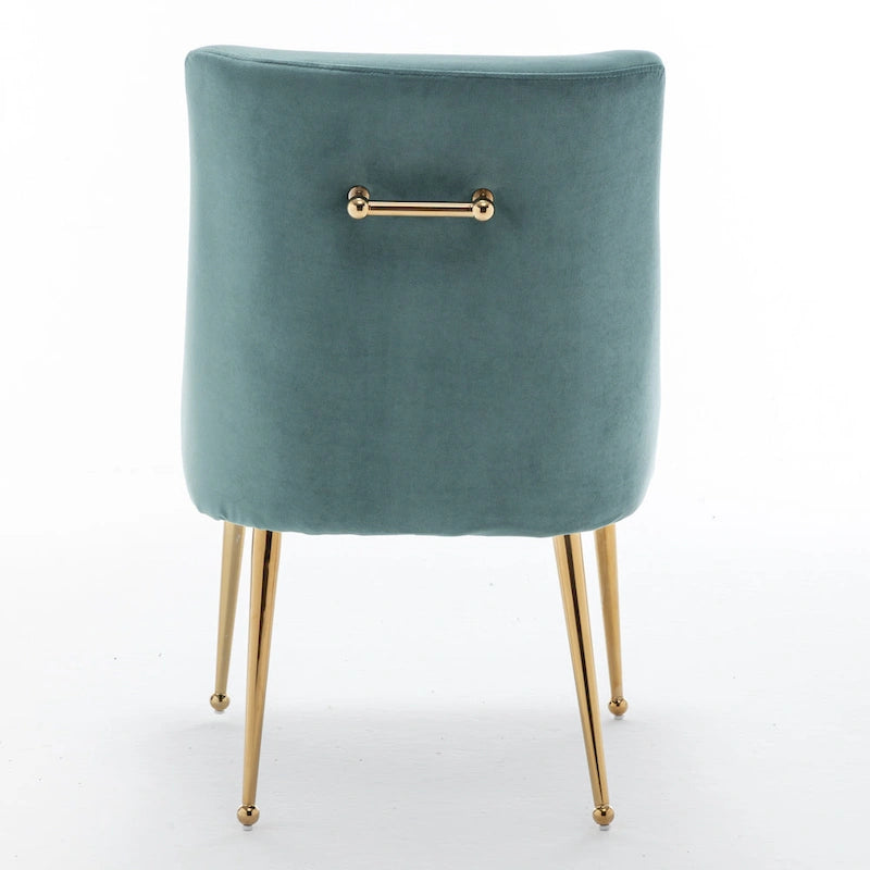 Chaises de salle à manger sans accoudoirs, revêtues de velours, lot de 4 – Gris / Noir / Bleu marine / Vert / Beige