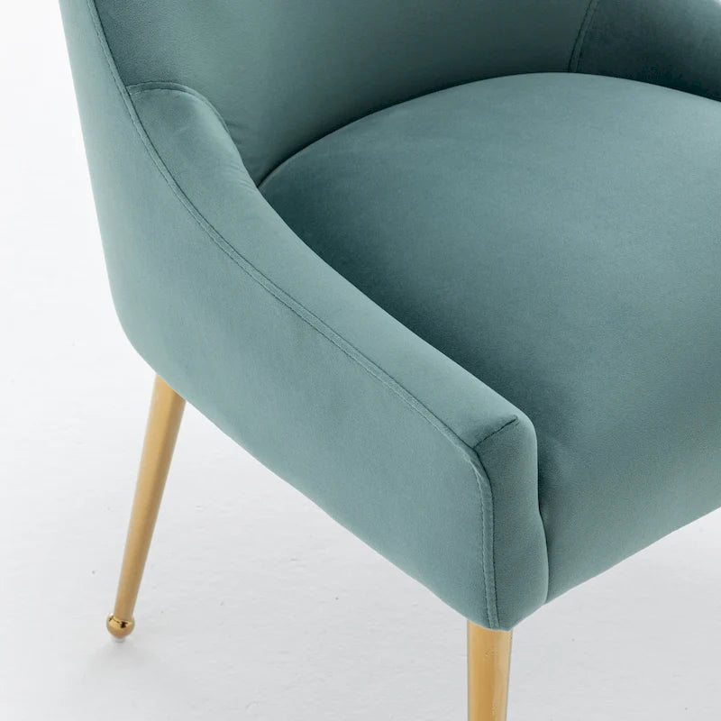 Chaises de salle à manger sans accoudoirs, revêtues de velours, lot de 4 – Gris / Noir / Bleu marine / Vert / Beige