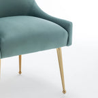 Chaises de salle à manger sans accoudoirs, revêtues de velours, lot de 4 – Gris / Noir / Bleu marine / Vert / Beige