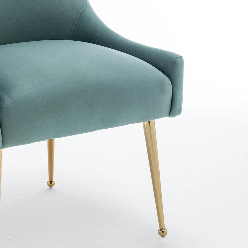 Chaises de salle à manger sans accoudoirs, revêtues de velours, lot de 4 – Gris / Noir / Bleu marine / Vert / Beige