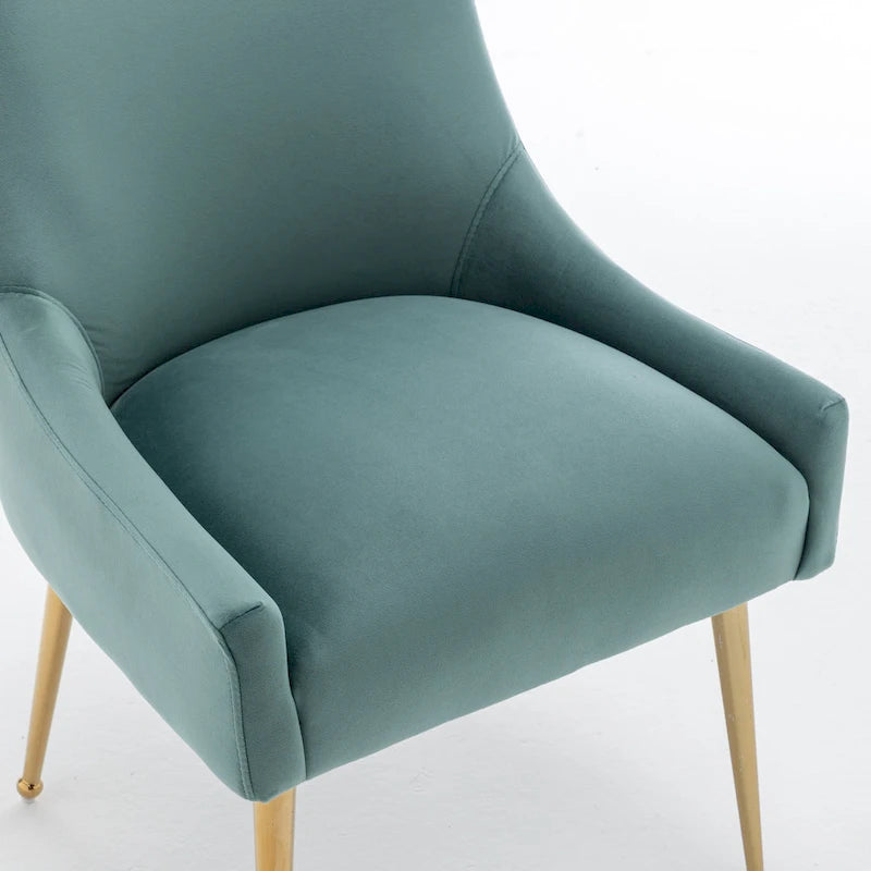 Chaises de salle à manger sans accoudoirs, revêtues de velours, lot de 4 – Gris / Noir / Bleu marine / Vert / Beige