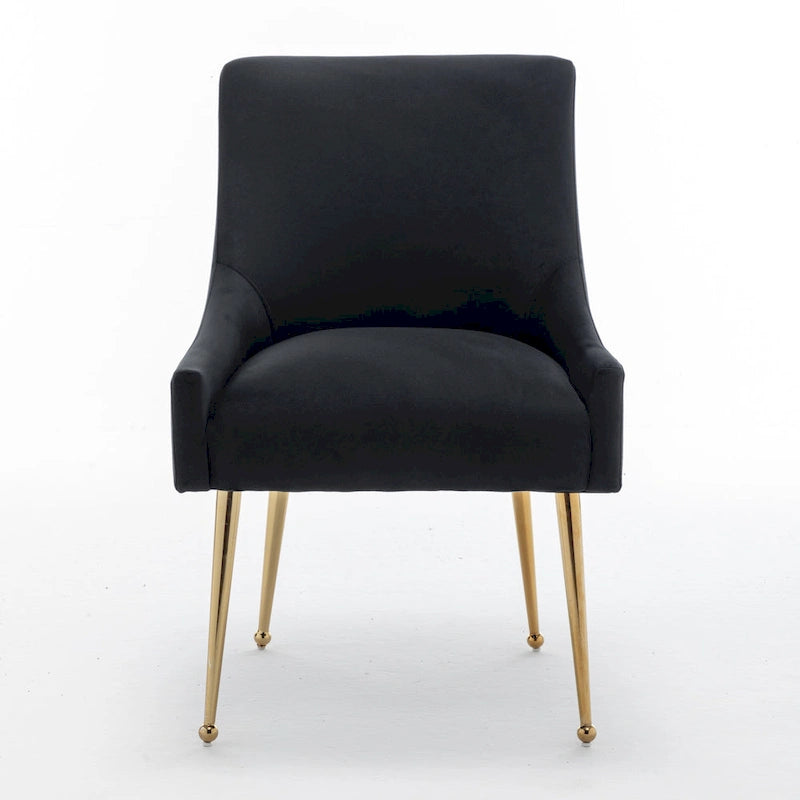 Chaises de salle à manger sans accoudoirs, revêtues de velours, lot de 4 – Gris / Noir / Bleu marine / Vert / Beige