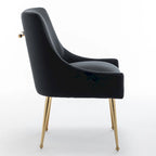 Chaises de salle à manger sans accoudoirs, revêtues de velours, lot de 4 – Gris / Noir / Bleu marine / Vert / Beige
