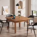 Table de conférence carrée marron/noir avec pieds en bois massif, 1 à 2 places