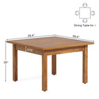 Table de conférence carrée marron/noir avec pieds en bois massif, 1 à 2 places