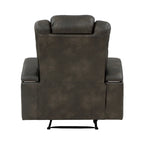 Fauteuil inclinable électrique en similicuir marron-gris, une place