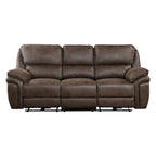 Canapé inclinable électrique double en microfibre marron, 2 places