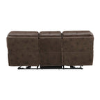 Canapé inclinable électrique double en microfibre marron, 2 places