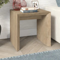 Table d'appoint rectangulaire de 56 cm de large – Chêne gris antique / Grain noir / Aulne blanc, piètement luge, montage par 1 personne