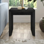 Table d'appoint rectangulaire de 56 cm de large – Chêne gris antique / Grain noir / Aulne blanc, piètement luge, montage par 1 personne