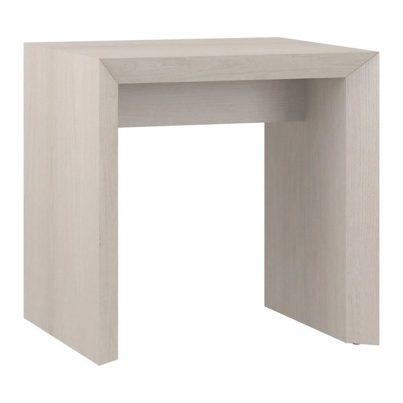 Table d'appoint rectangulaire de 56 cm de large – Chêne gris antique / Grain noir / Aulne blanc, piètement luge, montage par 1 personne