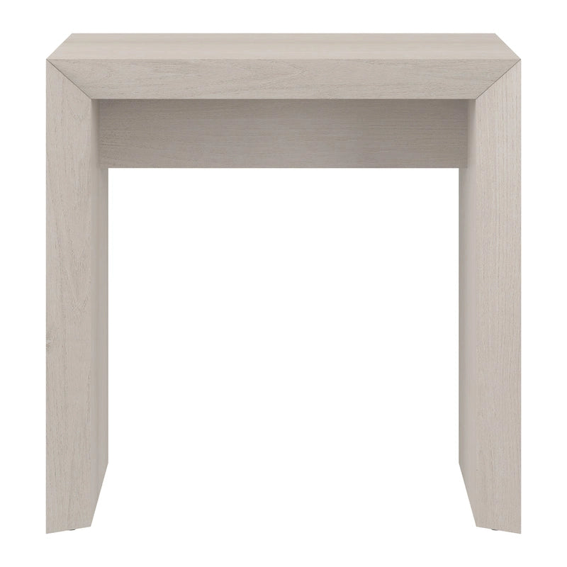 Table d'appoint rectangulaire de 56 cm de large – Chêne gris antique / Grain noir / Aulne blanc, piètement luge, montage par 1 personne